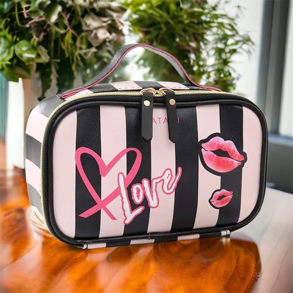 Cosmetic Bag Pink Stripe main image 1